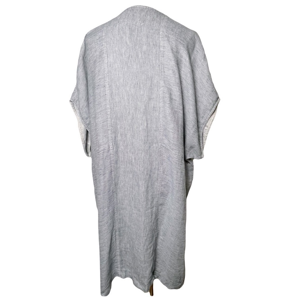 Poetry 100% Linen Blue/Gray Lagenlook Tunic Top Dress Women’s Size US 14 - Picture 10 of 11